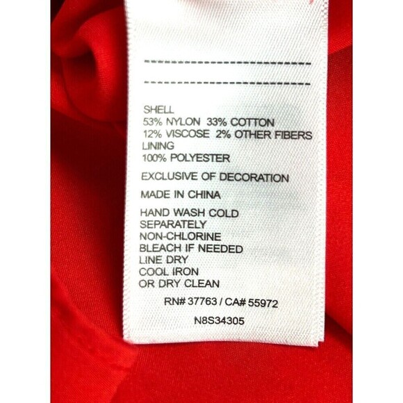 Laundry by Shelli Segal Womens Size M Red Lace Shift Dress Cocktail Evening E4 - Picture 11 of 11